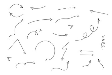 set of hand drawn arrows