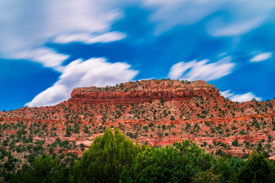 The clouds in motion over Vermilion Cliffs in Utah