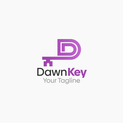 Fototapeta premium Dawn Key Logo Vector Template Design. Good for Business, Start up, Agency, and Organization