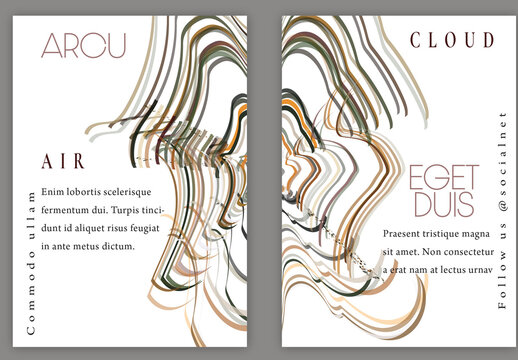 Flyer A4 with Futuristic Colored Abstract Geometric Shape