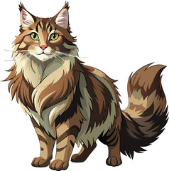 Maine coon full body template vector illustration design
