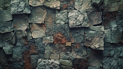 Fototapeta premium Dark Stone Wall Texture. Abstract Background with Rustic, Grunge Pattern