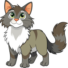 a cartoon Maine coon full body template vector illustration design
