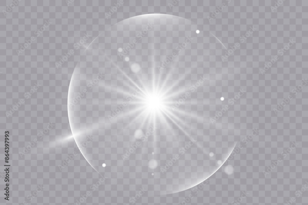 Poster vector transparent sunlight special lens flare light effect. lens flare light effect. sun flash with