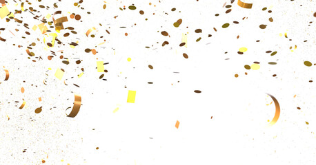 Elegant Embrace: Mesmerizing 3D Illustration Depicting Swirling gold Confetti
