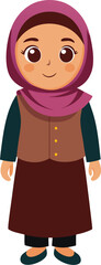 illustration of a Muslim elementary student
