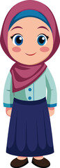 illustration of a Muslim elementary student
