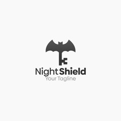 Night Shield Logo Vector Template Design. Good for Business, Start up, Agency, and Organization