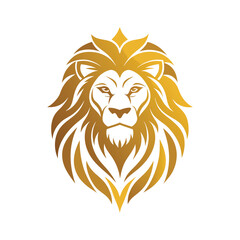 Golden Lion Head Logo vector