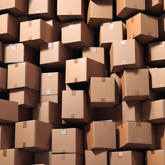 Diversas cajas marrones muy extrañas