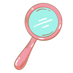 Magnifying glass school cartoon doodle