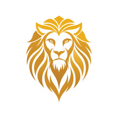 Golden Lion Head Logo vector