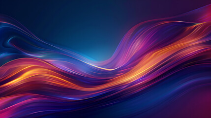 Naklejka premium Abstract fluid 3D rendering of colorful shapes with smooth lines and iridescent colors, set against a dark background for a modern minimalist design.