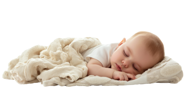 baby sleeping on a pillow