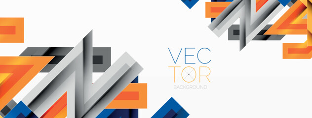 Line zig zag dynamic geometric abstract background. Colorful lines with shadow and light effects, various routes concept. Vector Illustration For Wallpaper, Banner, Background, Card