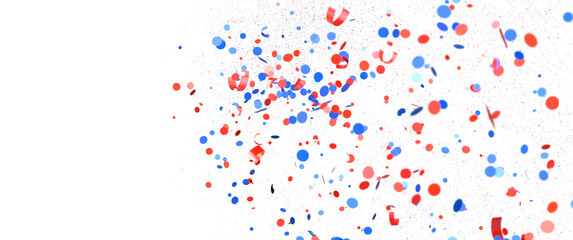 Confetti - Festive background with confetti in the shape of Confetti in the color of the American flag. US independence day.