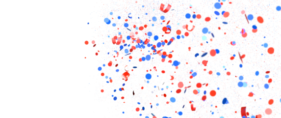 Confetti - Festive background with confetti in the shape of Confetti in the color of the American flag. US independence day.