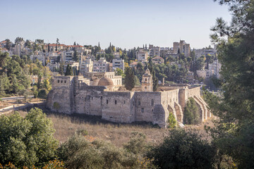 Obraz premium The photo of the Monastery of the Cross, Eastern Orthodox cathedral built in the 11th century in Jerusalem, Israel. 