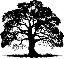 A tree black silhouette.