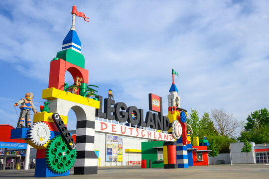 GUNZBURG, GERMANY - 30 April 2024: Legoland Deutschland Entrance of theme park
