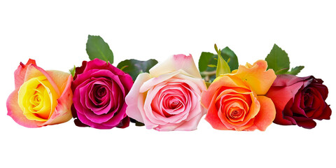 bouquet of roses isolated on white background 
