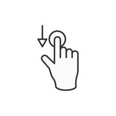 Hand Finger Touch, Swipe and Drag Icon Set Outline Icon Set. Editable Stroke. Vector Illustration Isolated on white background.