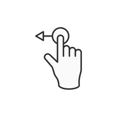 Hand Finger Touch, Swipe and Drag Icon Set Outline Icon Set. Editable Stroke. Vector Illustration Isolated on white background.