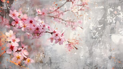 Fototapeta premium Beautiful Floral wall art, realistic hand drawn flowers artwork decoration background design 