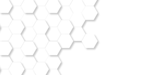 	
Vector White Hexagonal Background. Luxury White Pattern. Vector Illustration. 3D Futuristic abstract honeycomb mosaic white background. geometric mesh cell texture. modern futuristic wallpaper.