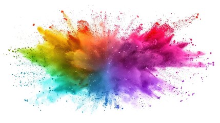 Colorful Powder Explosion on White Background