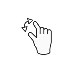 Hand Finger Touch, Swipe and Drag Icon Set Outline Icon Set. Editable Stroke. Vector Illustration Isolated on white background.