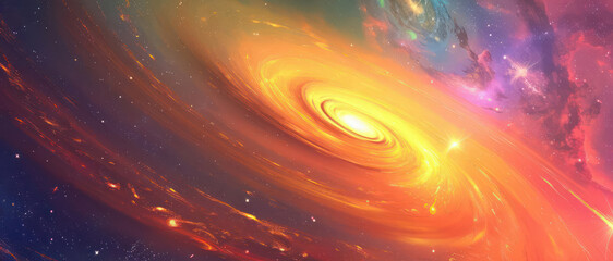 Obraz premium A colorful, grand star system with unusual orbits.,majestic astronomical image of galaxy universe space beautiful like magic in dream