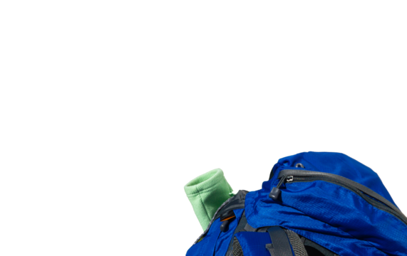 Rucksack vor Hintergrund Platz für Text