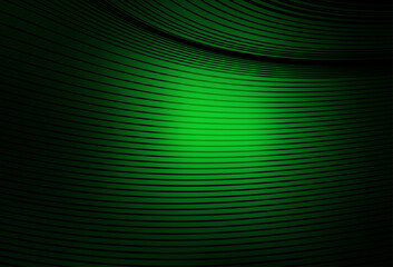 Dark Green vector pattern with curved lines.