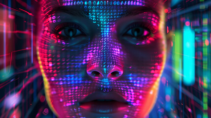 cyborg woman, AI, technology concept