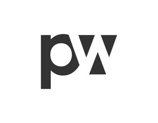 PW creative geometric initial based modern and minimal logo. Letter p w trendy fonts.