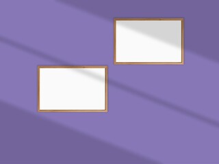 Blank frame hanging on a wall mockup