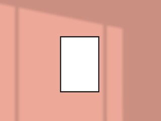 Blank frame hanging on a wall mockup