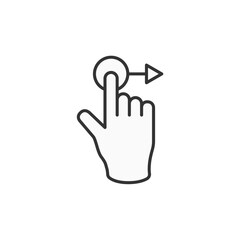 Obraz premium Hand Finger Touch, Swipe and Drag Icon Set Outline Icon Set. Editable Stroke. Vector Illustration Isolated on white background.