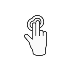 Hand Finger Touch, Swipe and Drag Icon Set Outline Icon Set. Editable Stroke. Vector Illustration Isolated on white background.