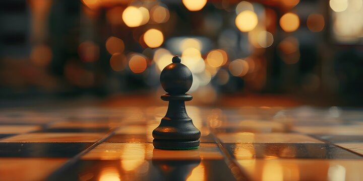 Chess pawn symbolizes challenge critical decisions and strategic moves in the game. Concept Strategy, Decision-making, Critical Thinking, Chess, Symbolism