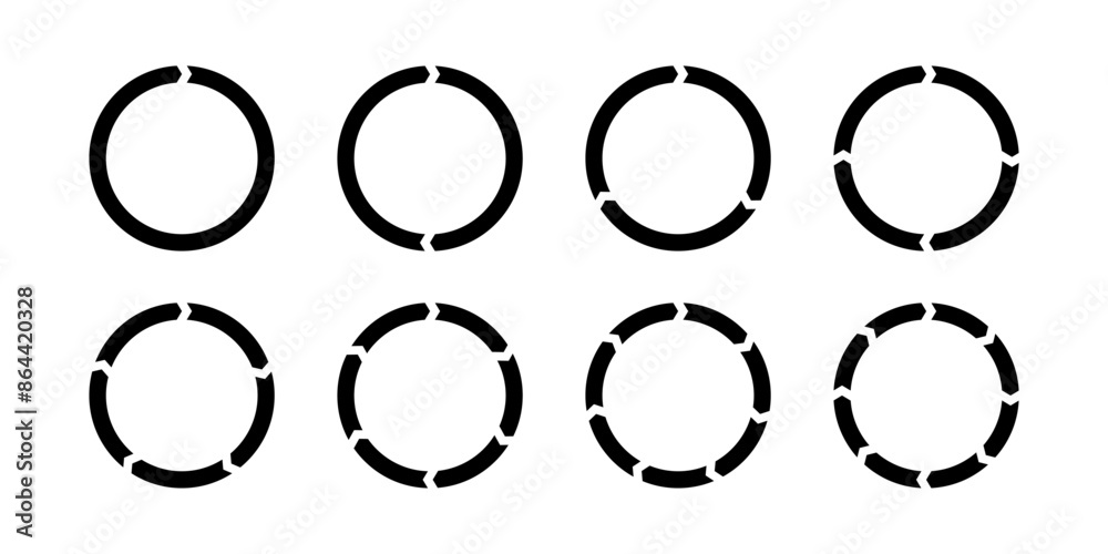 Wall mural rotation arrows in circular motion. circle arrow combinations. set of circular infographics. graphic
