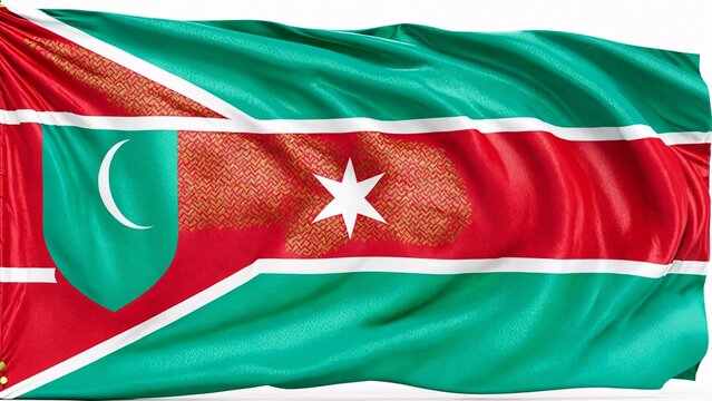 The colors of the Maldivian flag on a white background