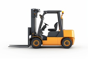 Orange Forklift Isolated on White