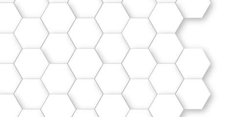 Naklejka premium Vector White Hexagonal Background. Luxury White Pattern. Vector Illustration. 3D Futuristic abstract honeycomb mosaic white background. geometric mesh cell texture. modern futuristic wallpaper.