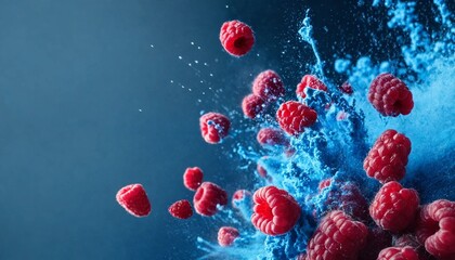 Raspberry and blue powder splash design