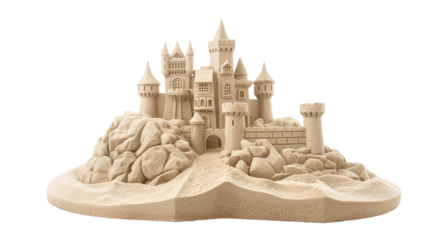 castle on the beach isolated on white