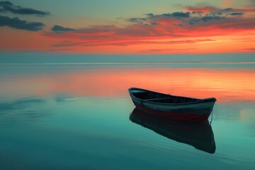 Fototapeta premium Sunset Serenity Over Calm Waters