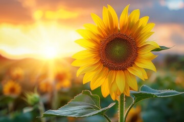 Obraz premium Sunlit Sunflower Field