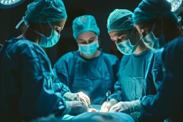 Surgical Team Performing Operation